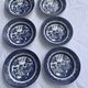 6 soup plates, Willow Churchill model, made in England, Asian landscape