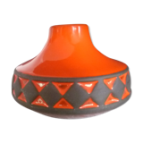 Ceramic vase geometric decoration vintage 70s