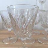 Set of 10 Chiseled Glass Wine Glasses from the 60s