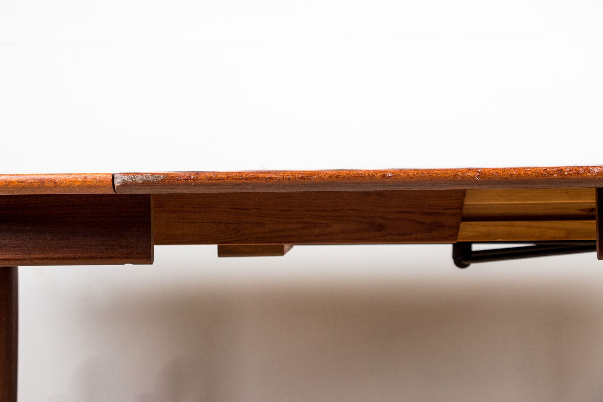 Expandable square teak dining table by Henry Walter Klein 1960