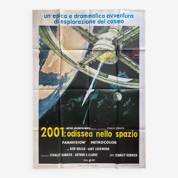 Affiche cinéma "2001 l'Odyssée de l'Espace" Stanley Kubrick 100x140cm 70's