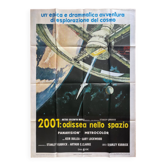 Affiche cinéma "2001 l'Odyssée de l'Espace" Stanley Kubrick 100x140cm 70's