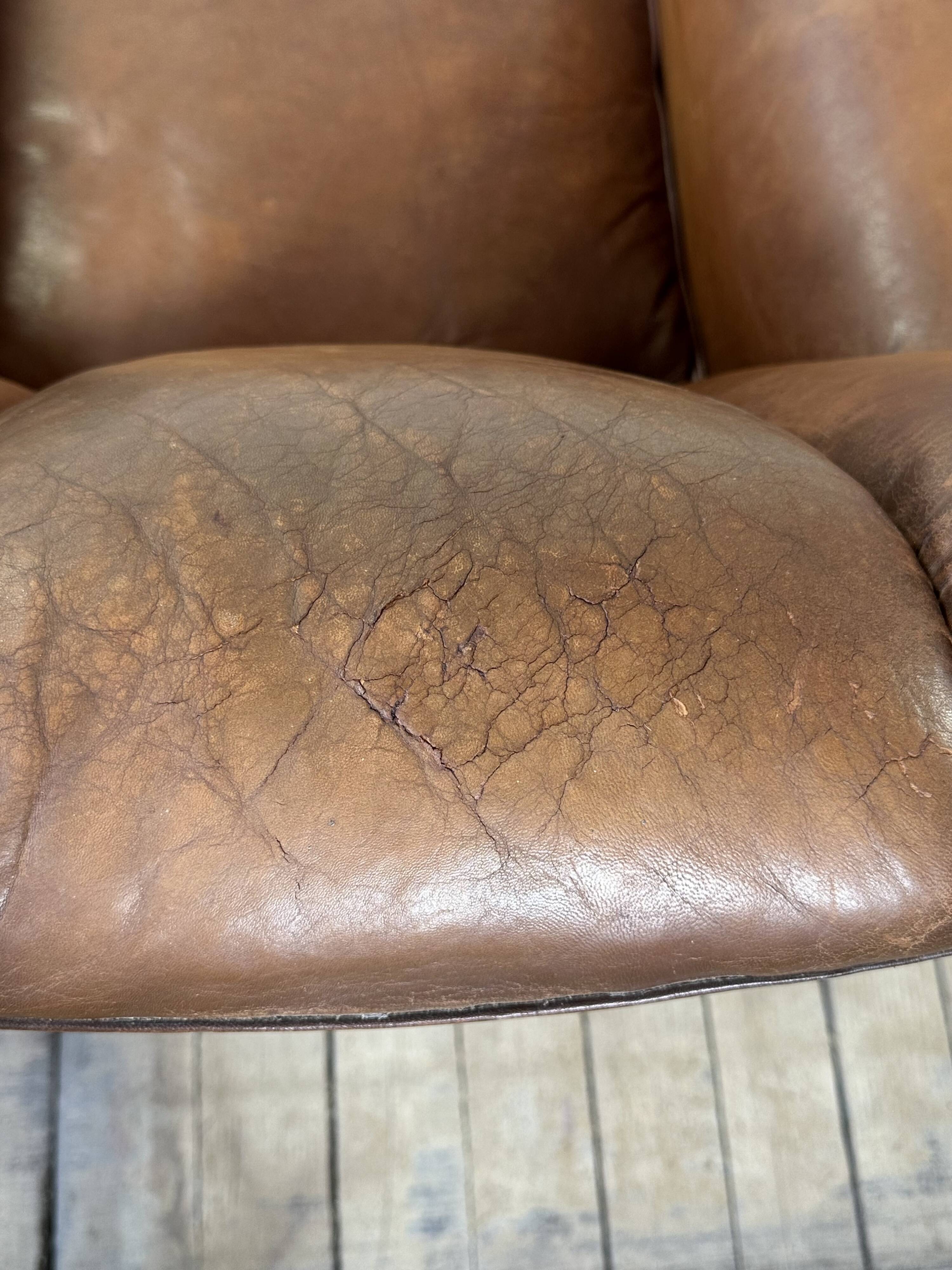 Vintage Leather Club Armchair from the 1950s