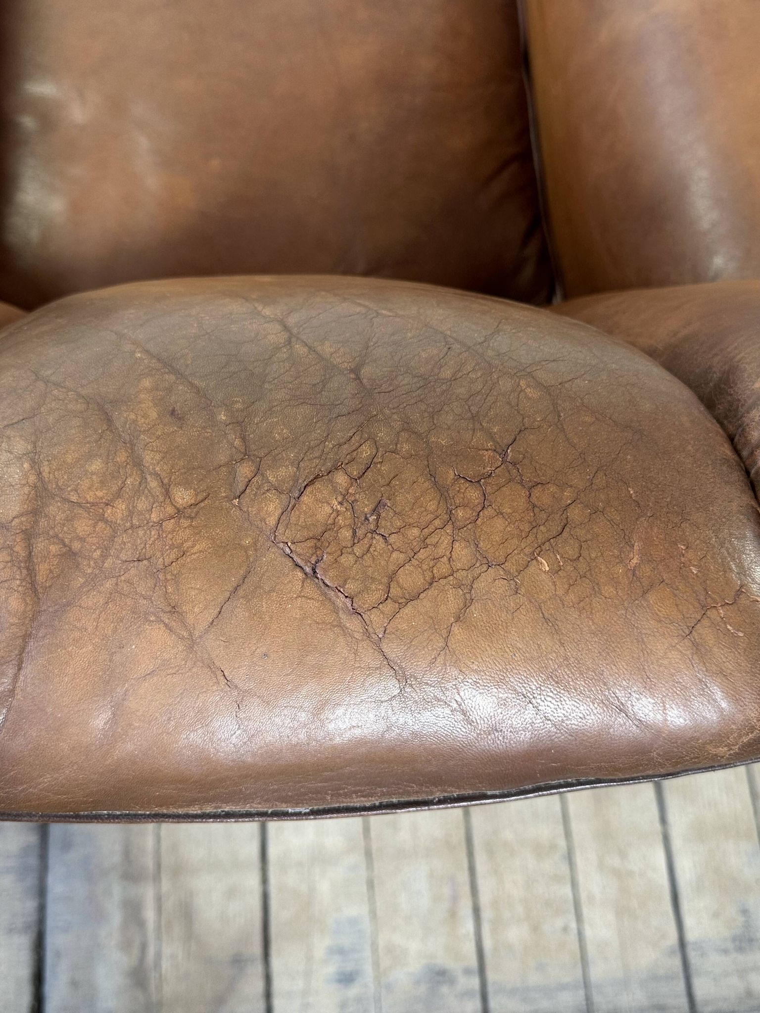 Vintage Leather Club Armchair from the 1950s