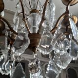 Bronze and Crystal chandelier with 9 fires