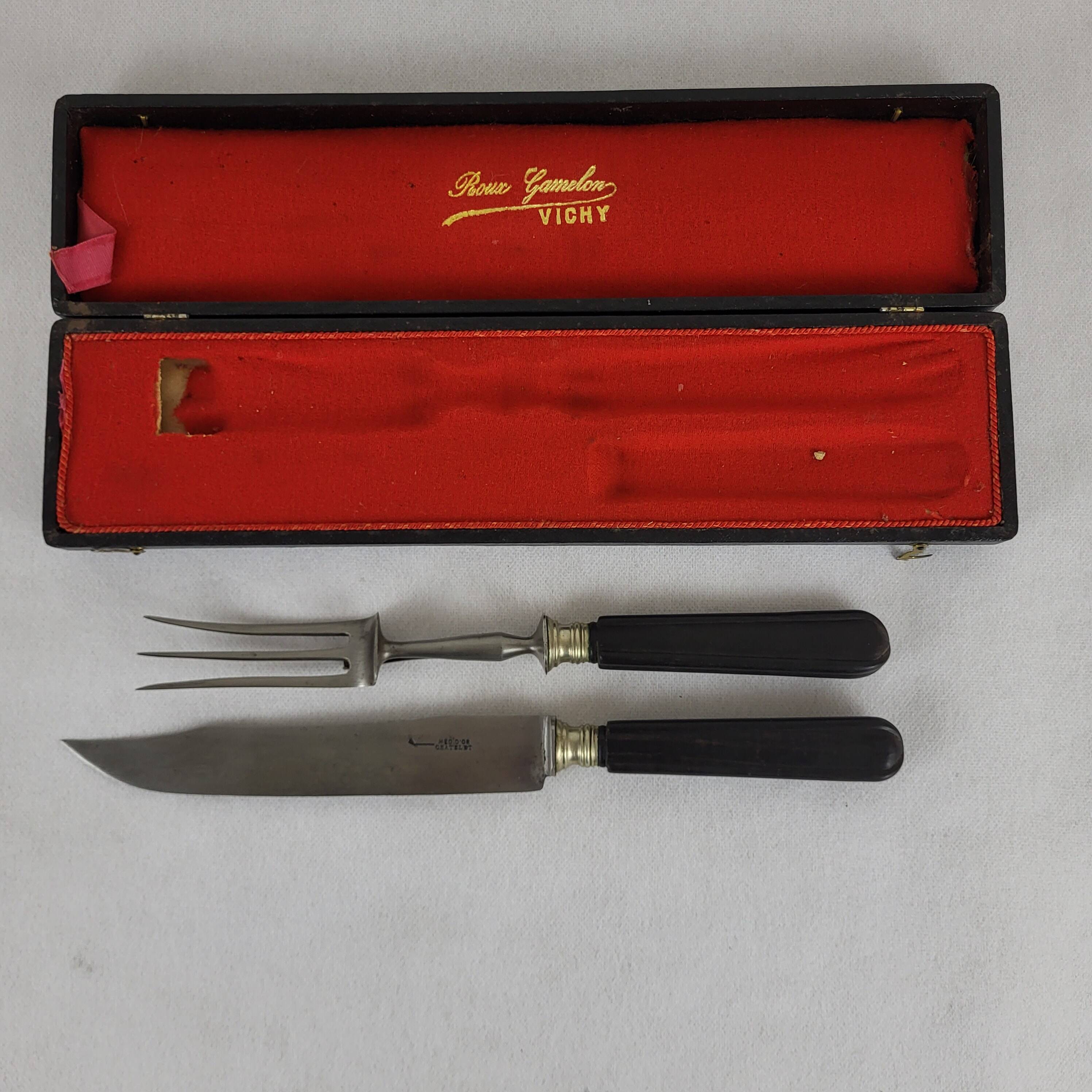 Ebony leg of lamb cutlery with steel blade