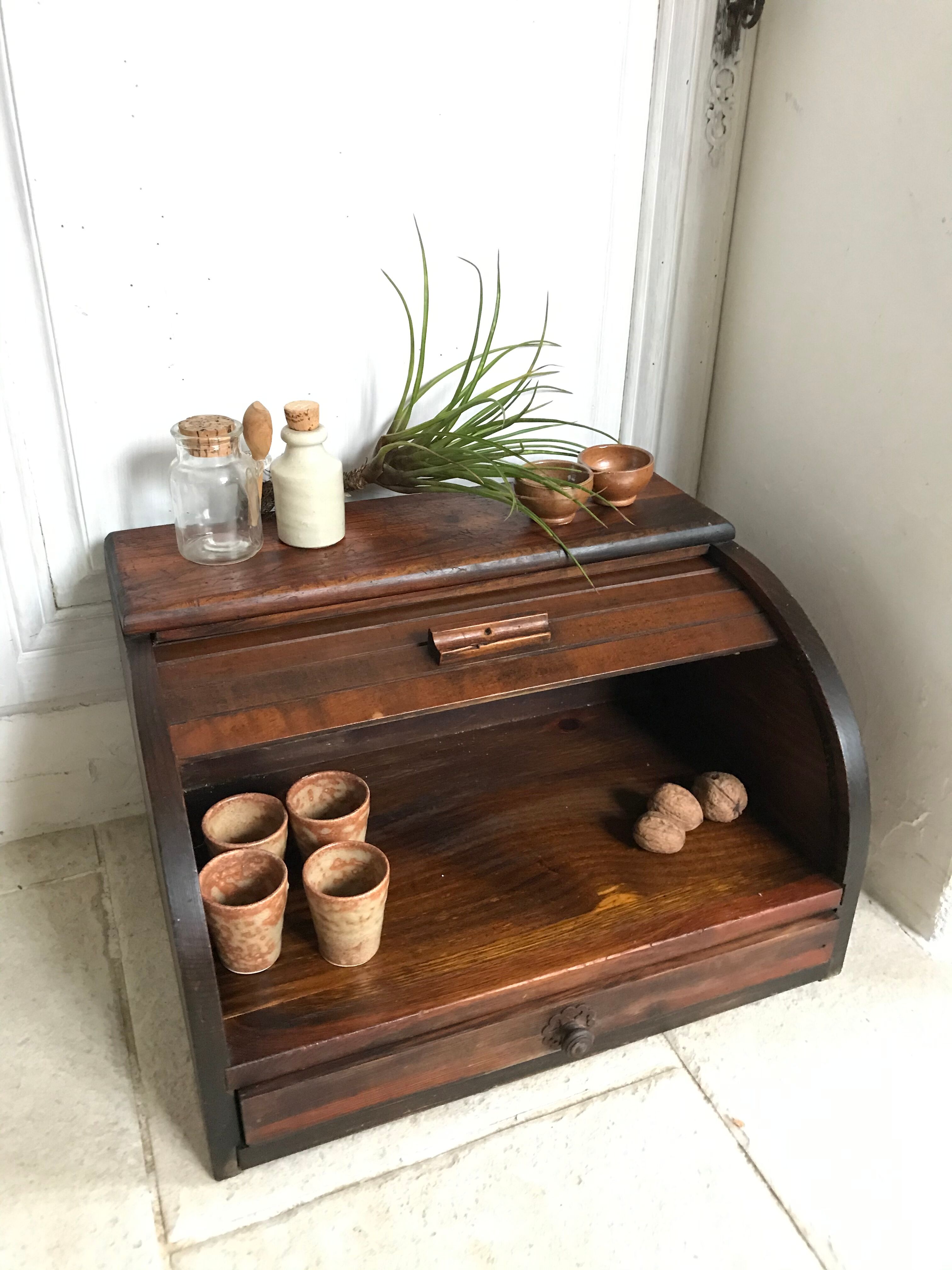 Vintage wooden curtain box
