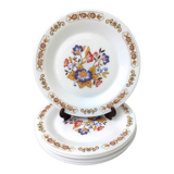 6 assiettes à dessert fleuries 1970