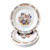 6 floral dessert plates 1970
