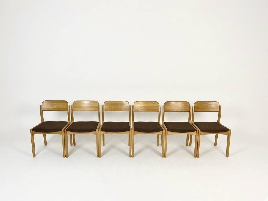 6 oak chairs by Henning Kjaernulf dining chair vintage Danish