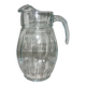 Vintage transparent molded glass carafe with handle