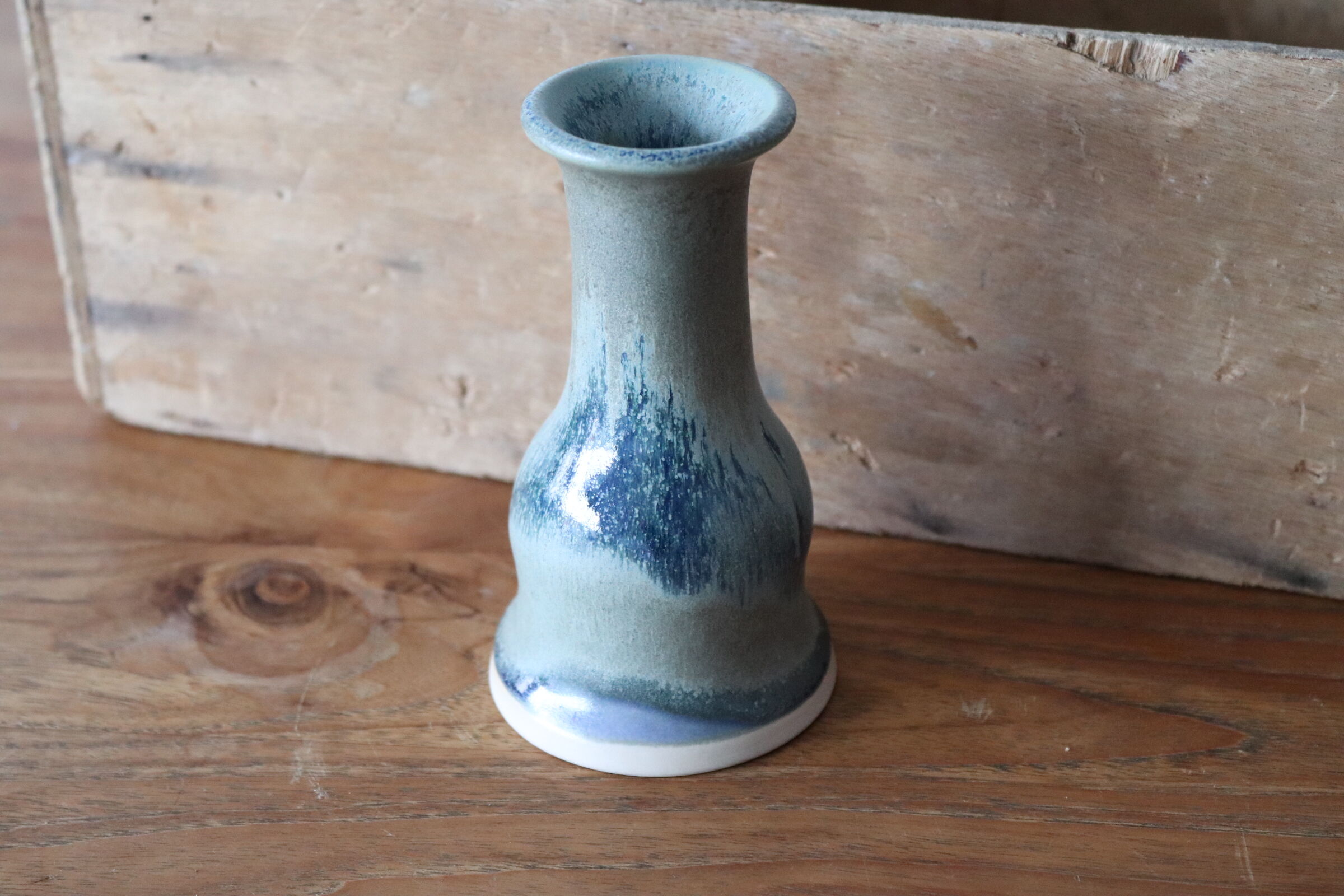 Soliflora in glazed blue stoneware