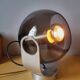Smoked glass and chrome metal spot lamp from the 70s.