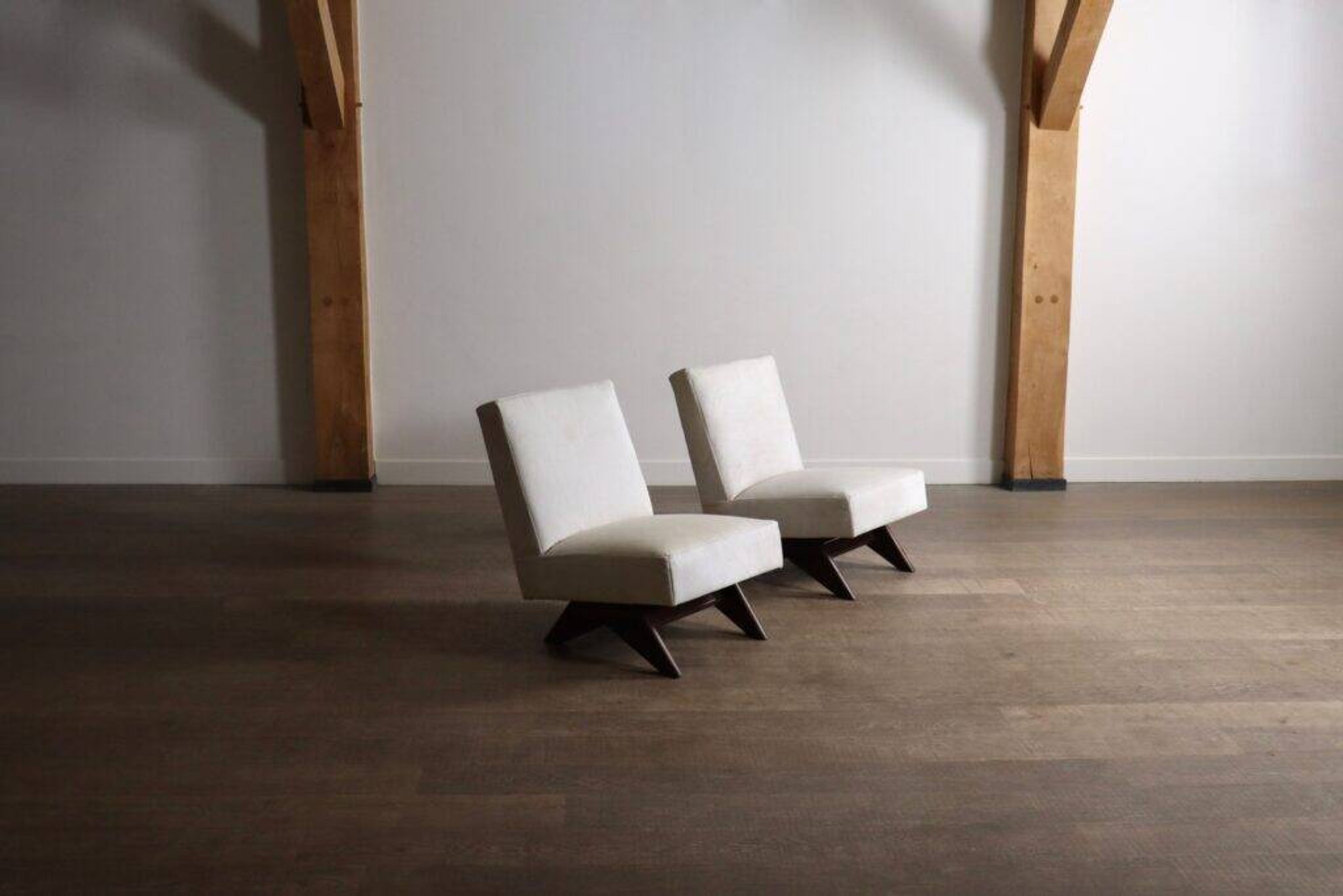 Pair of Pierre Jeanneret 'Fireside' chairs, model No. PJ-SI-36-A