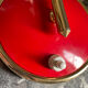 Lampe métal laquée rouge et doré 60’S