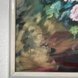 Oil canvas on wood flowers