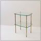 Brass side table with double glass top Maison Jansen Style - Circa 1940