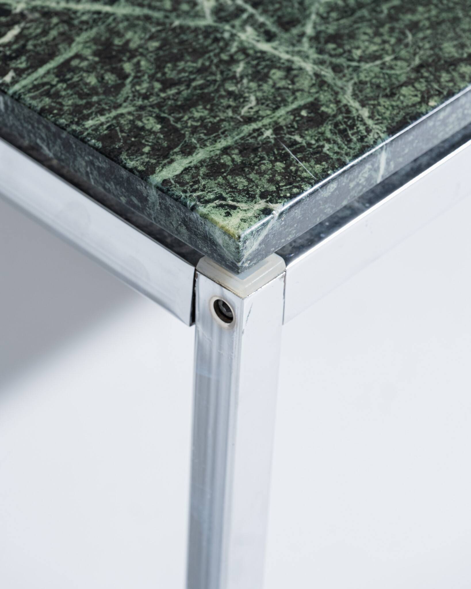 Square green marble coffee table, 1970s