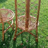 Trio of bamboo and rattan chairs published by Bonacina, 1960