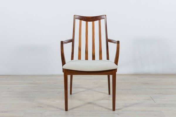 Chaises de salle à manger en teck et tissu du milieu du siècle par Leslie Dandy pour G-Plan, années 1960, lot de 6