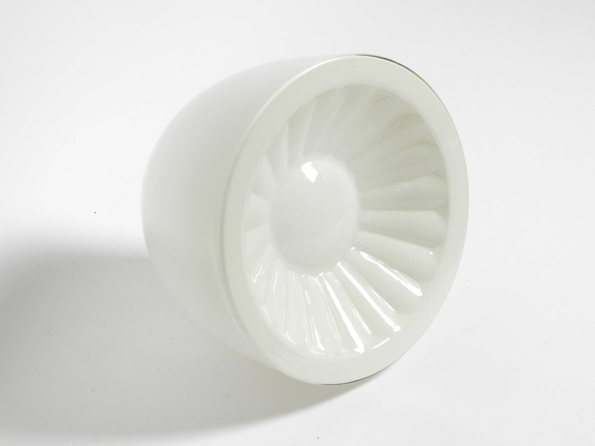 Beautiful large original Mid Century Bauhaus opal glass ceiling lamp