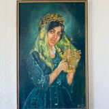 Orientalist painting on cardboard