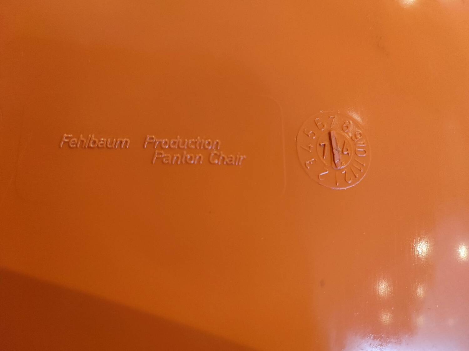 Orange Panton chairs 1974