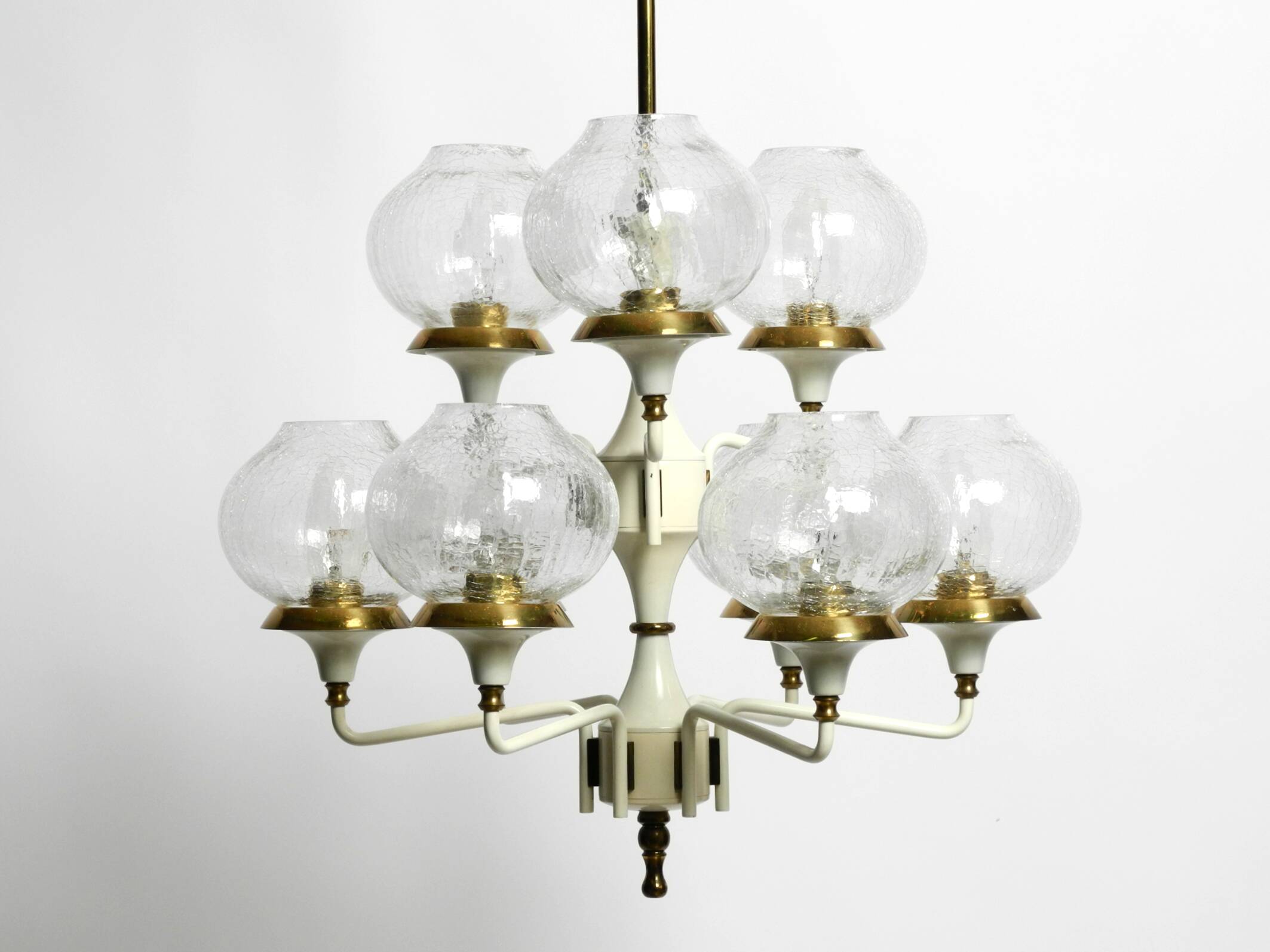 Beautiful 1960s brass glass Tulipan ceiling lamp by Hans Agne Jakobsson