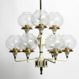 Beautiful 1960s brass glass Tulipan ceiling lamp by Hans Agne Jakobsson