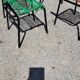 Set of 4 chairs scoubidou green and orange tubes metal black from the 60s