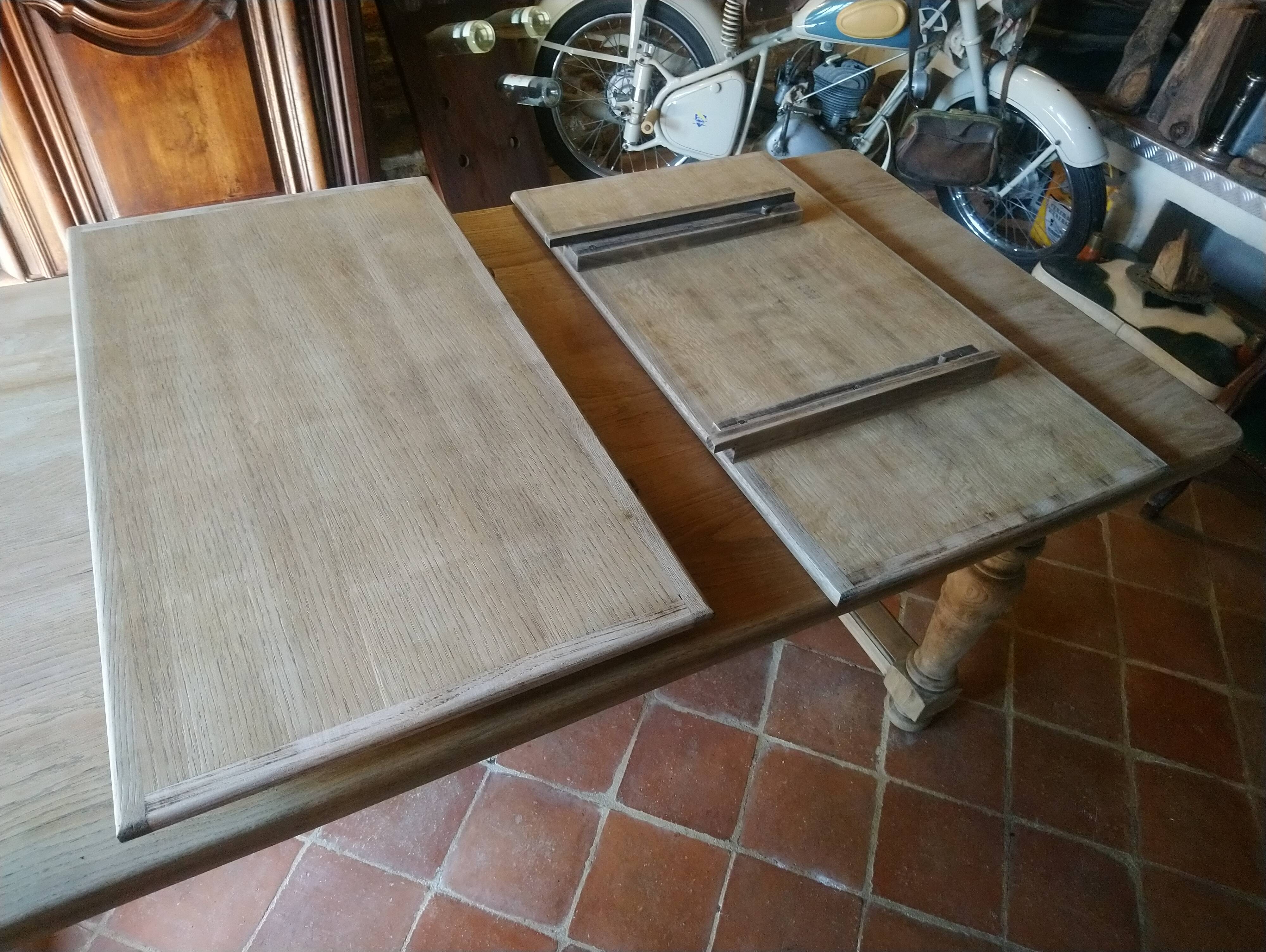 Oak farmhouse table with extensions