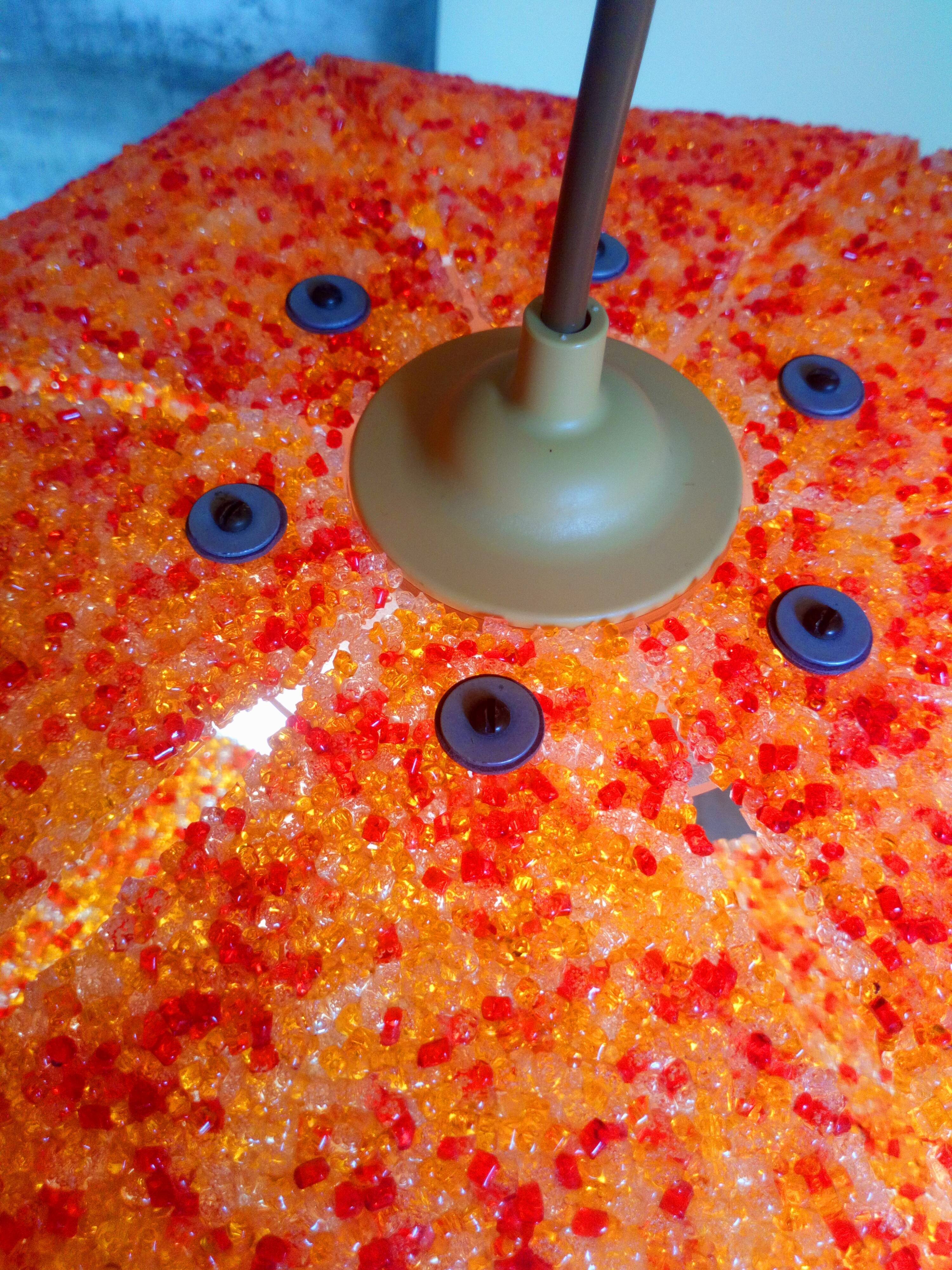 Vintage orange perspex hanging lamp