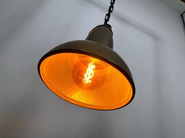 Holophane vintage industrial pendant light