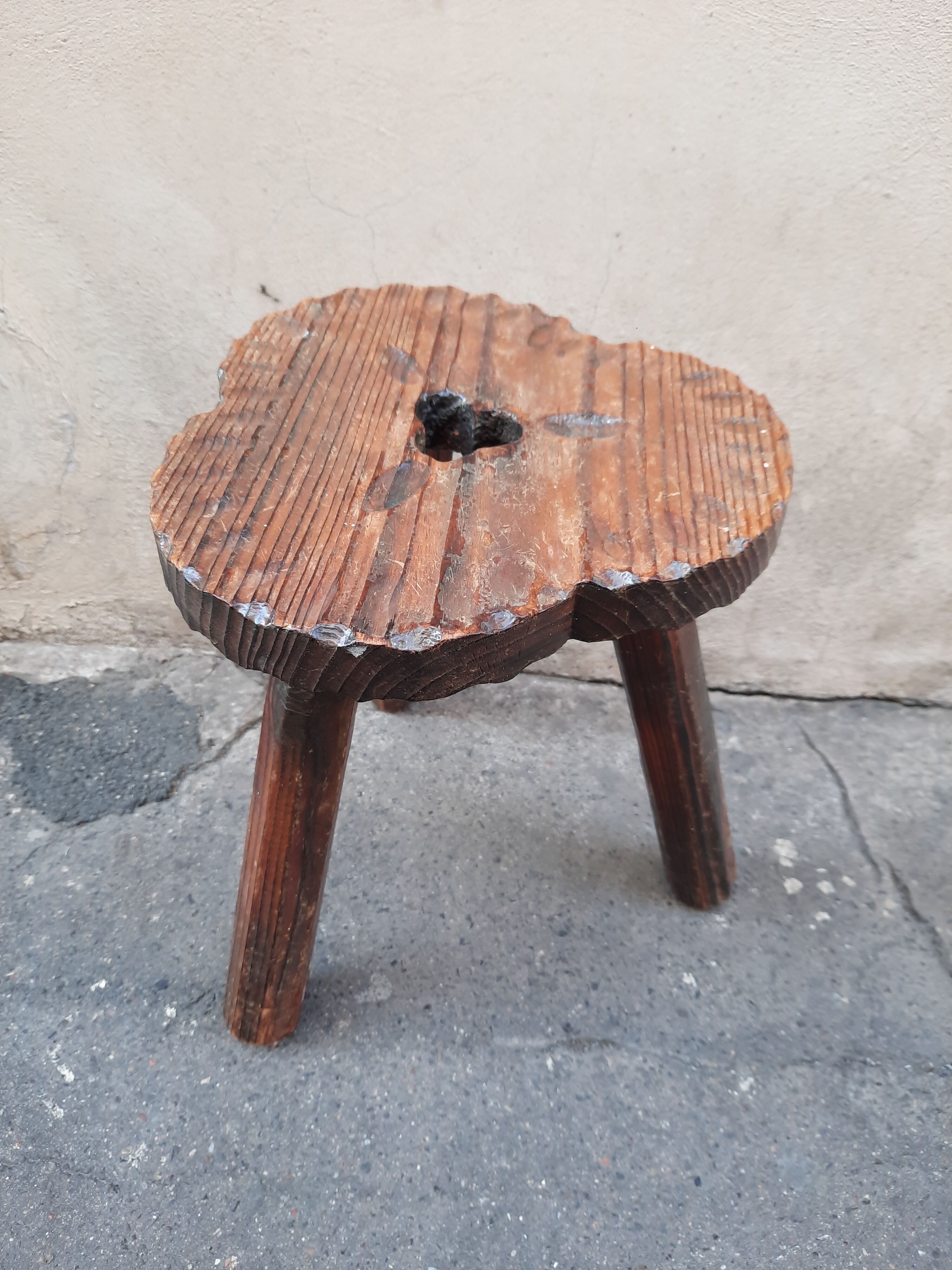 Wooden tripod stool