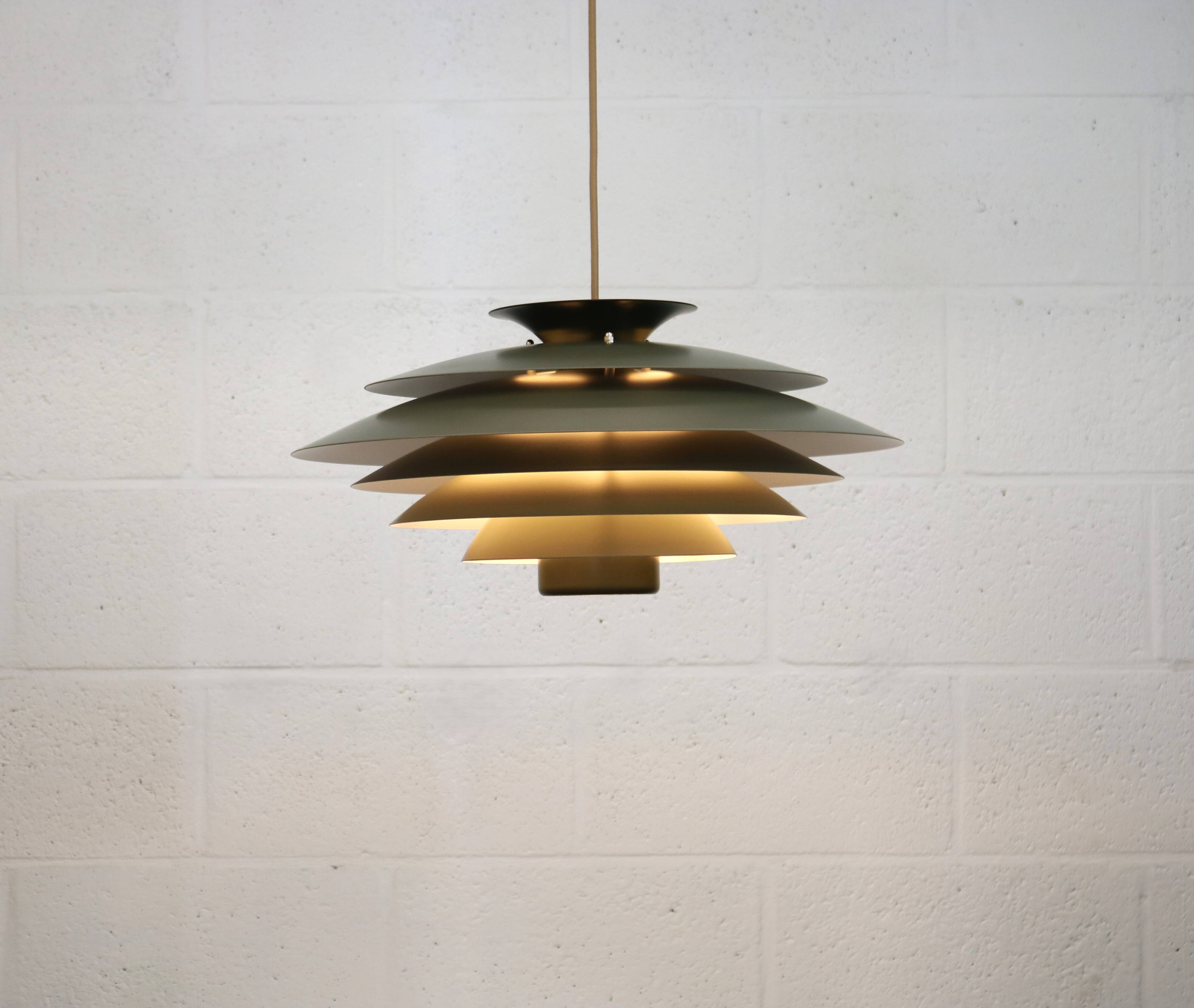 XL Green Pendant Lamp, Form Light Nordic Design, 1970s Denmark