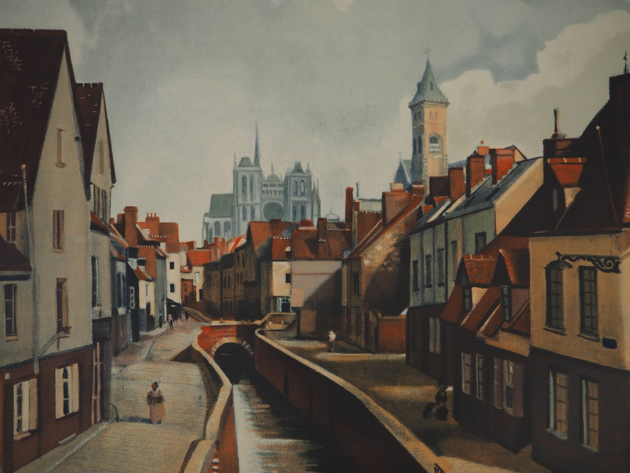 André Derain : Amiens traversé par la Somme, Lithographie signée