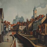 André Derain: Amiens crossed by the Somme, Signed lithograph