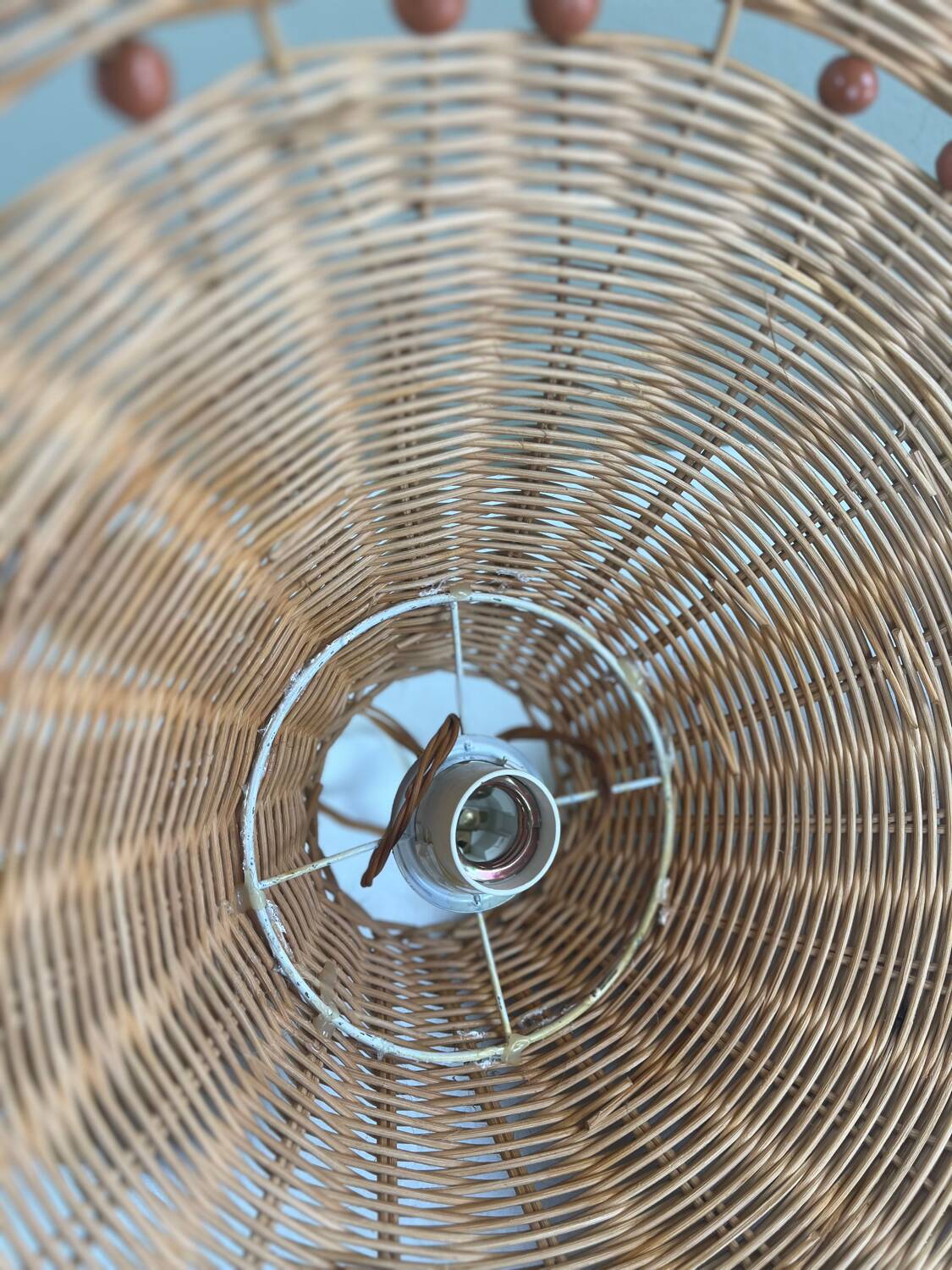 Vintage wicker pendant light