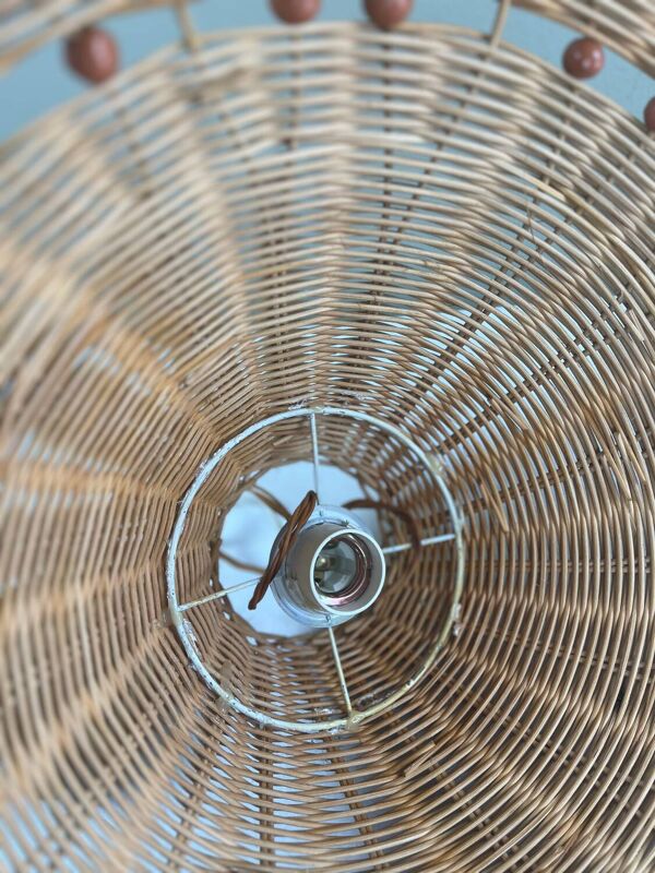 Suspension en osier vintage