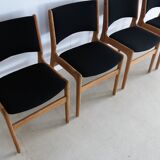 Set of 4 dining room chairs, 60s in oak