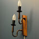 Two-arm copper wall lamp