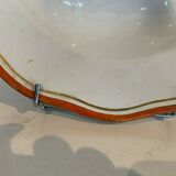 Plat de présentation sur pied a bordure orange XIX siècle