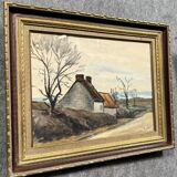 Guillermin M.: oil on panel rural landscape