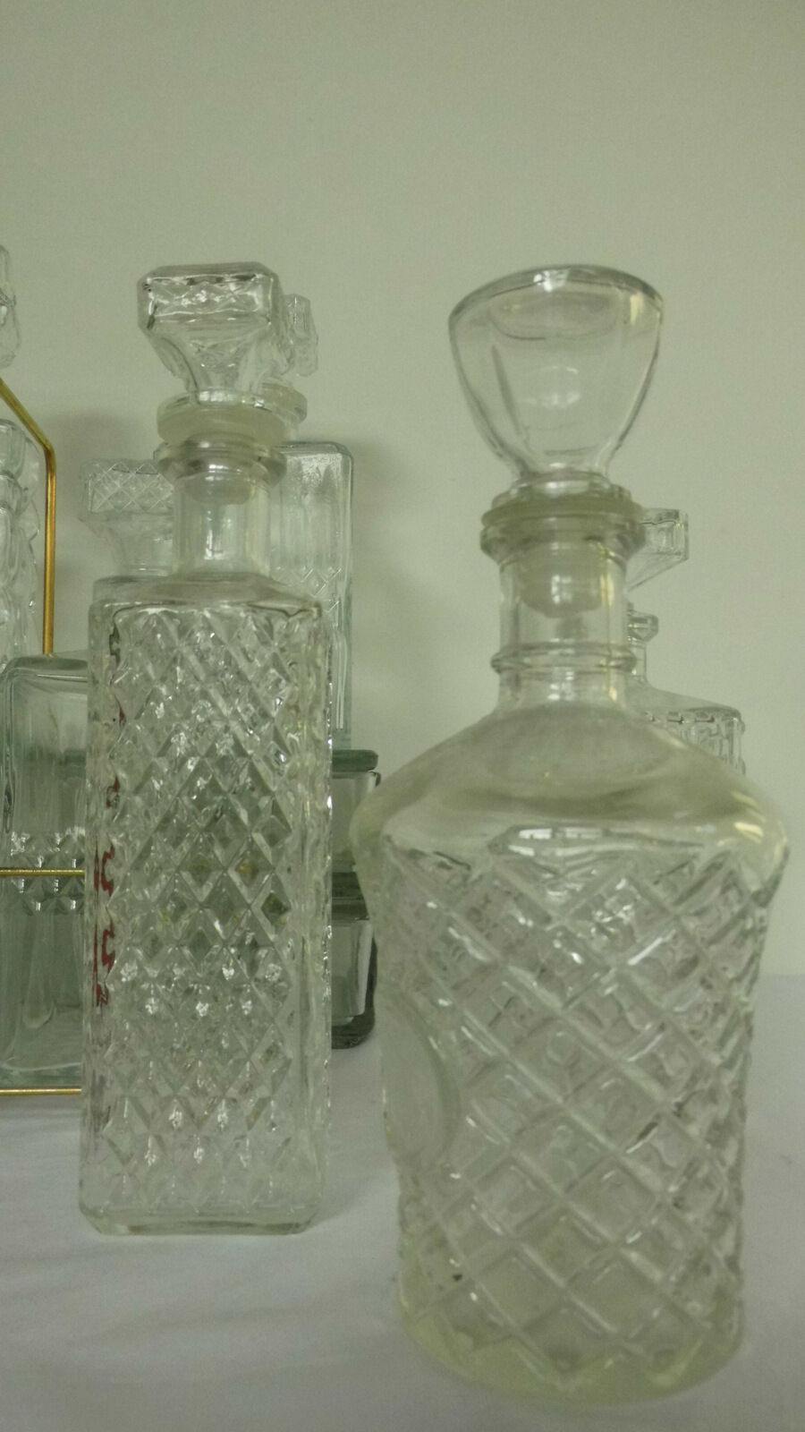 Set of 8 glass decanter crystal