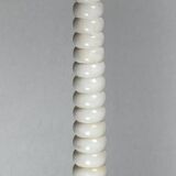 Midcentury French Alabaster floor lamp with bouclé shade, 1950s