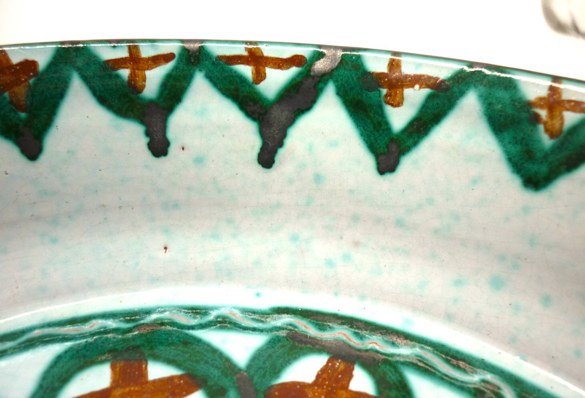 Large frying pan, casserole, signed enamelled ceramic by Humbert Pittari Vallauris.