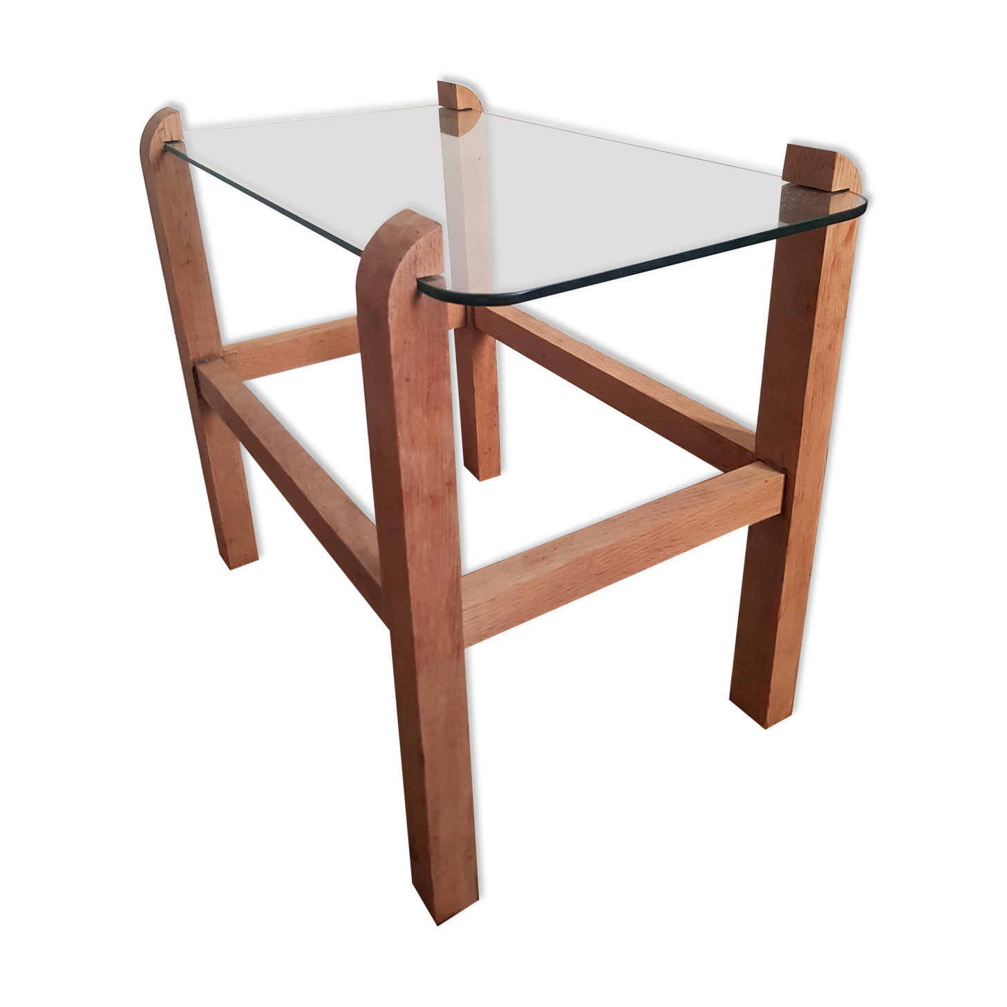 Wood and glass coffee table