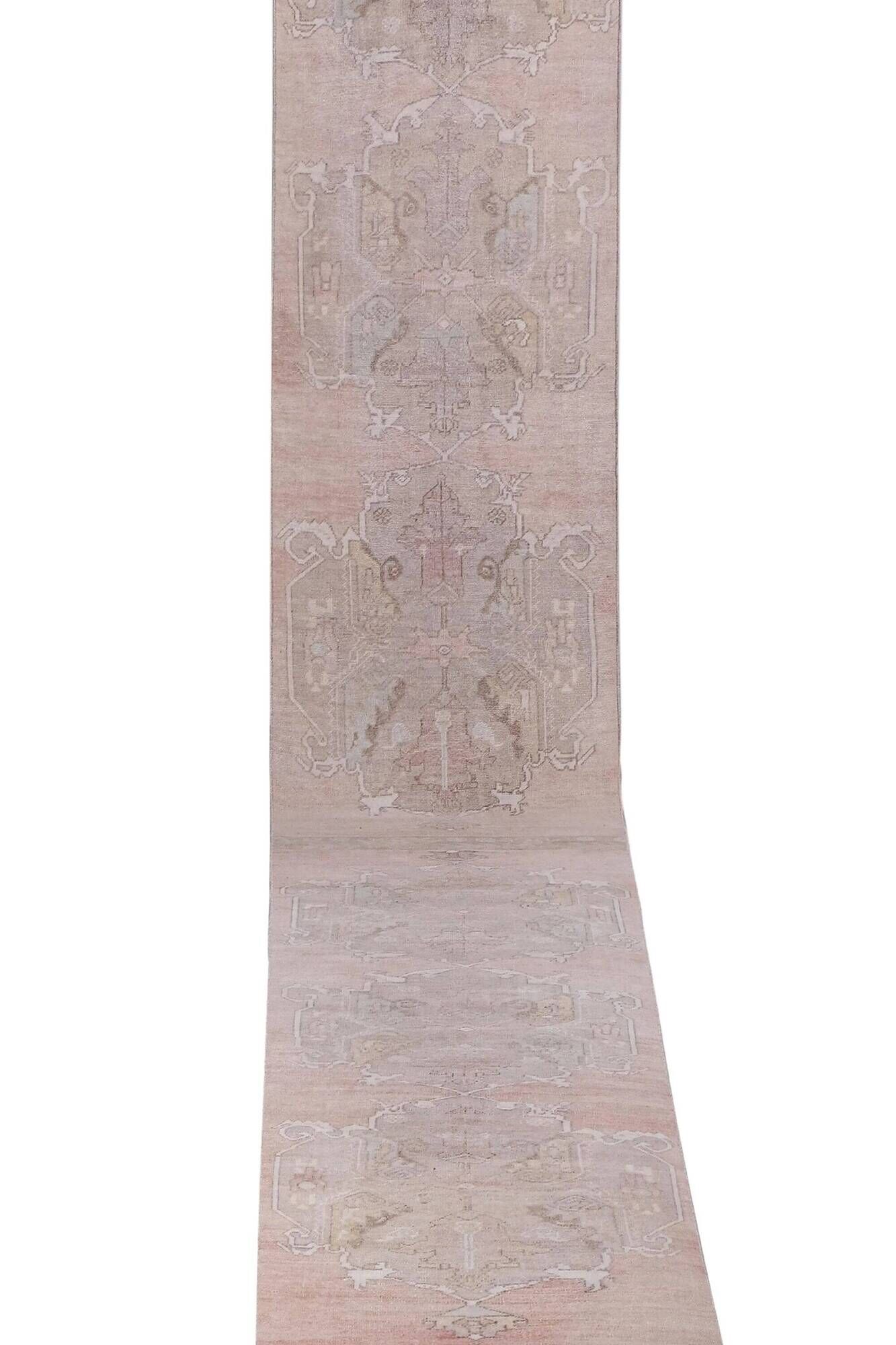 Vintage Turkish hallway rug 92x673 cm