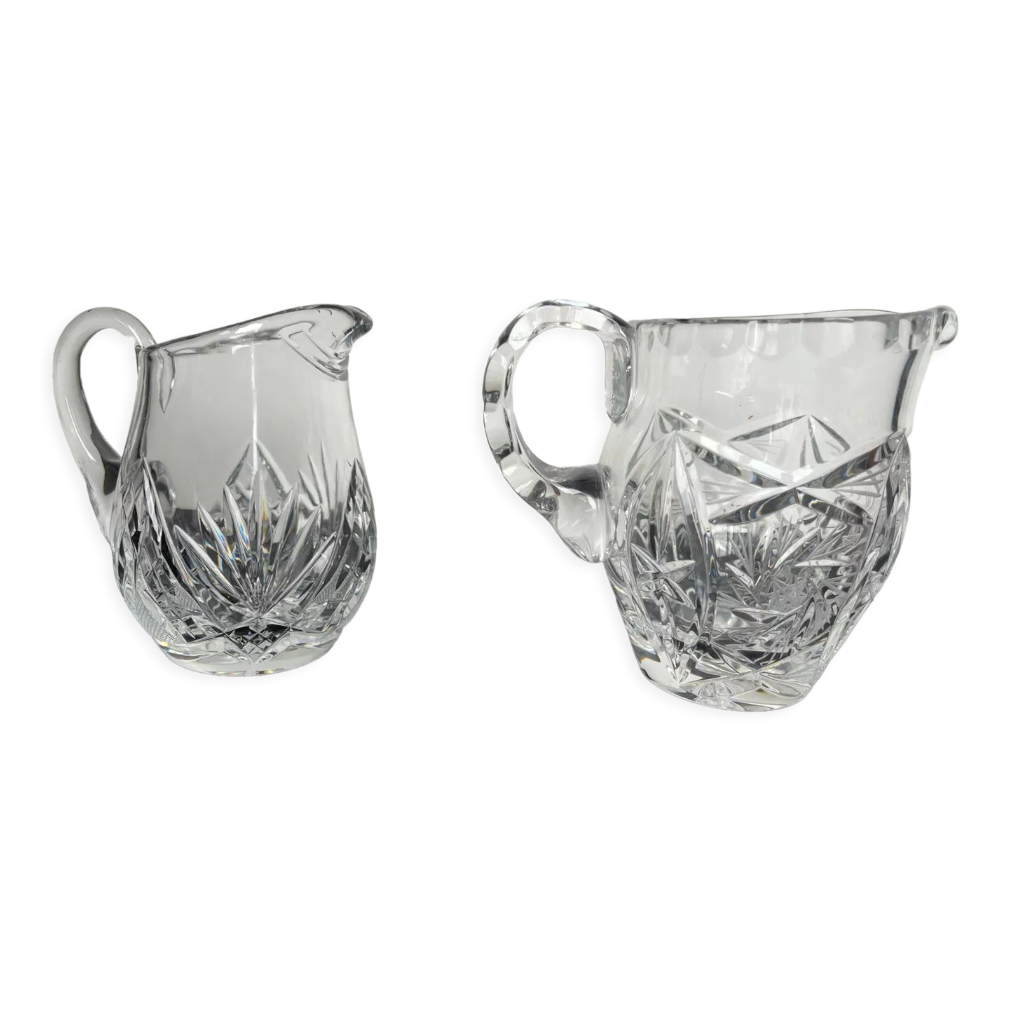 2 crystal pitchers
