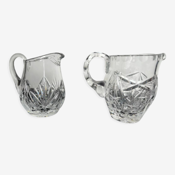2 crystal pitchers